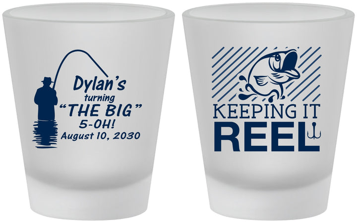 Custom Birthday Frosted Shot Glasses - 50th Keeping It Reel | 20067