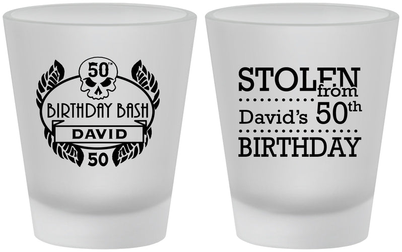 Custom Birthday Frosted Shot Glasses - 50th | 20068