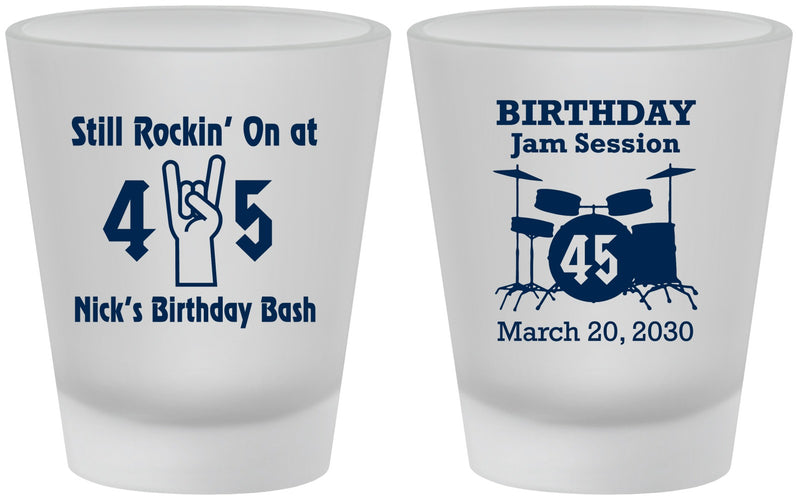 Custom Birthday Frosted Shot Glasses - 45th Jam Session | 20069