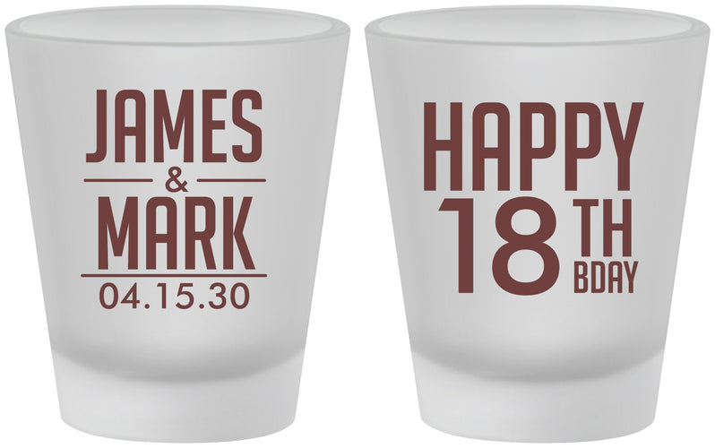 Custom Birthday Frosted Shot Glasses - 18th | 20074
