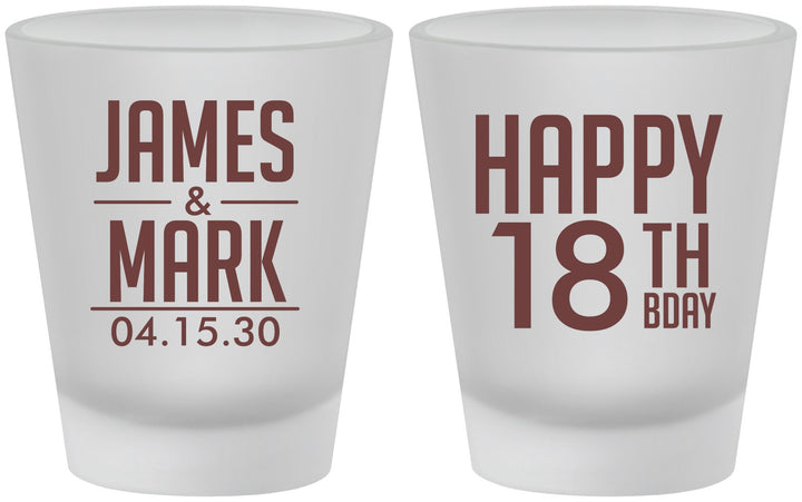 Custom Birthday Frosted Shot Glasses - 18th | 20074