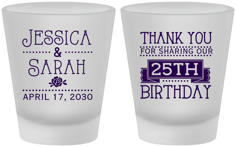 Custom Birthday Frosted Shot Glasses - 25th | 20075