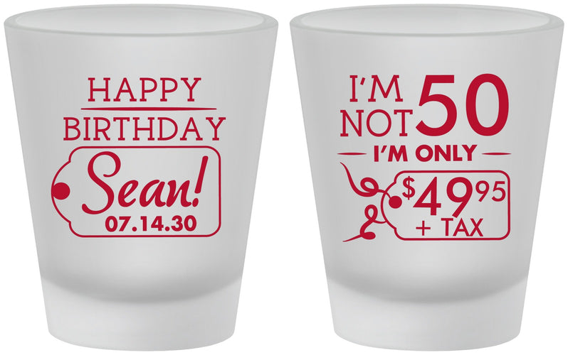 Custom Birthday Frosted Shot Glasses - 50th | 20080