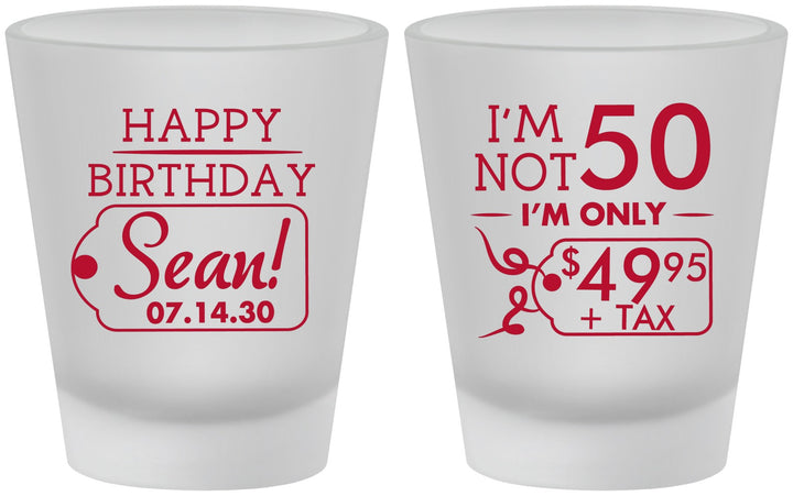 Custom Birthday Frosted Shot Glasses - 50th | 20080