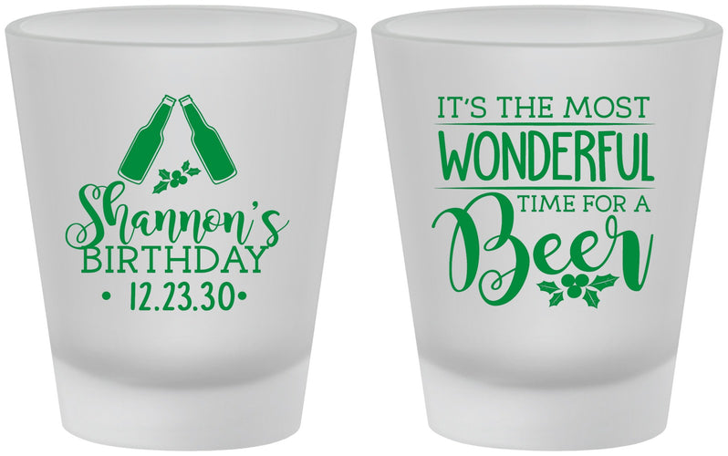 Custom Birthday Frosted Shot Glasses - Christmas | 20082