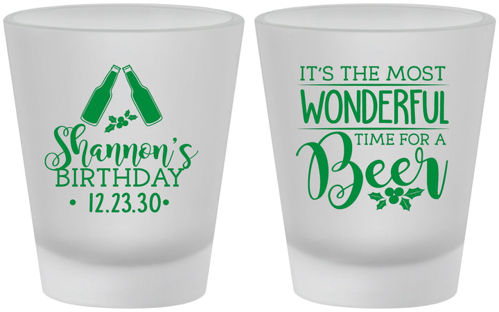 Custom Birthday Frosted Shot Glasses - Christmas | 20082