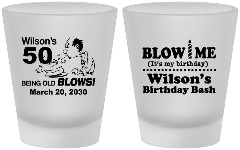 Custom Birthday Frosted Shot Glasses - 50th | 20085