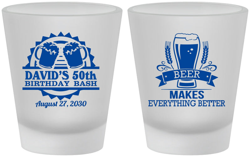 Custom Birthday Frosted Shot Glasses - 50th | 20089
