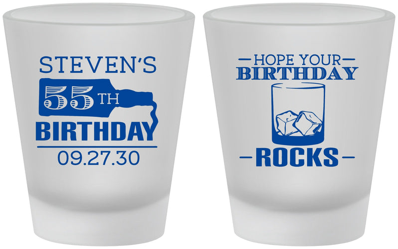 Custom Birthday Frosted Shot Glasses - 55th | 20090