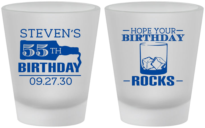 Custom Birthday Frosted Shot Glasses - 55th | 20090