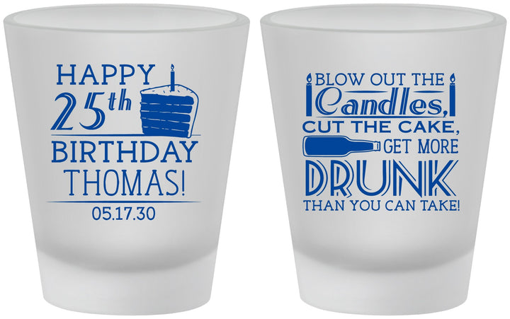 Custom Birthday Frosted Shot Glasses - 25th | 20091
