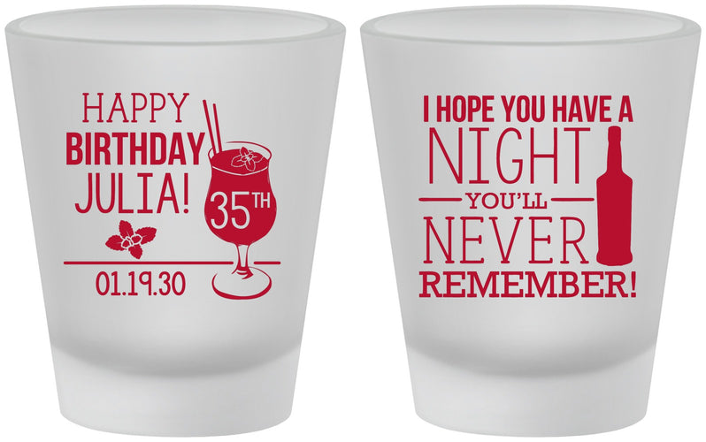 Custom Birthday Frosted Shot Glasses - 35th | 20092