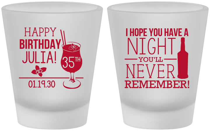 Custom Birthday Frosted Shot Glasses - 35th | 20092