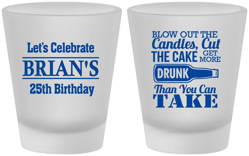Custom Birthday Frosted Shot Glasses - 25th | 20100