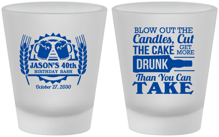 Custom Birthday Frosted Shot Glasses - 40th | 20103
