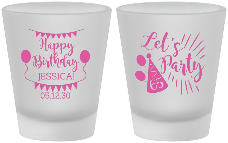 Custom Birthday Frosted Shot Glasses - 65th | 20105