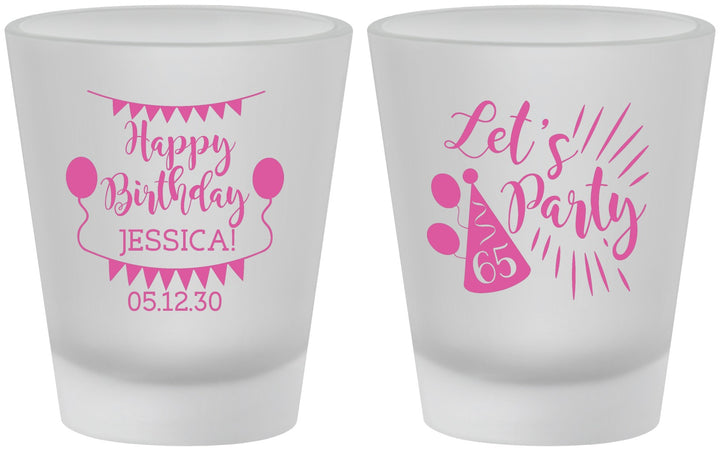 Custom Birthday Frosted Shot Glasses - 65th | 20105