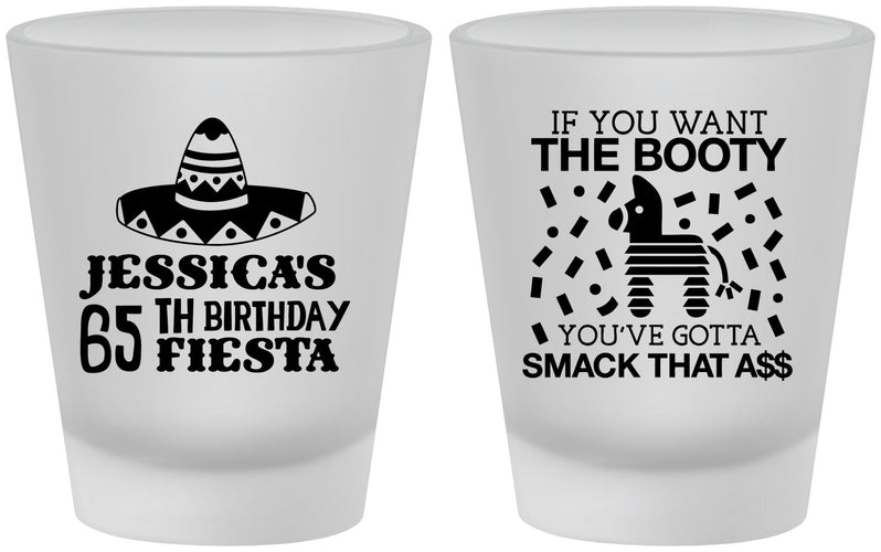Custom Birthday Frosted Shot Glasses - 65th Mexico | 20108
