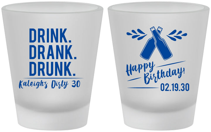 Custom Birthday Frosted Shot Glasses - 30th Dirty | 20110