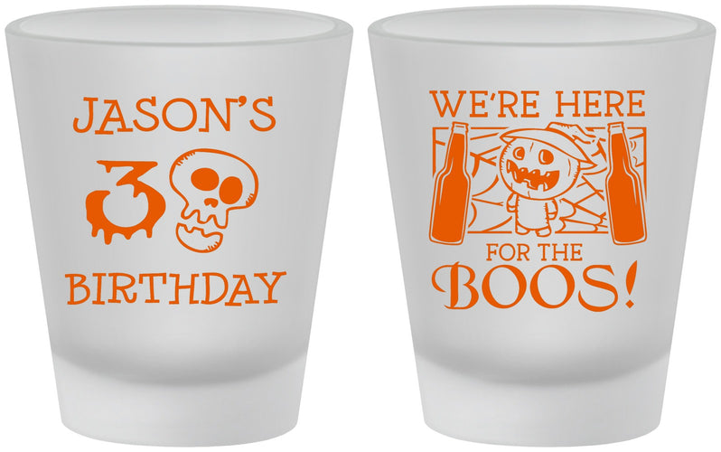 Custom Birthday Frosted Shot Glasses - 30th Halloween | 20112