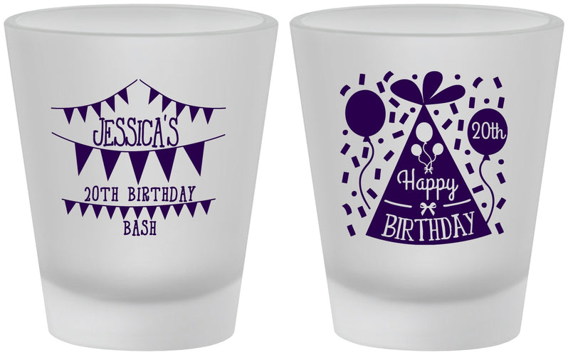 Custom Birthday Frosted Shot Glasses - 20th | 20113