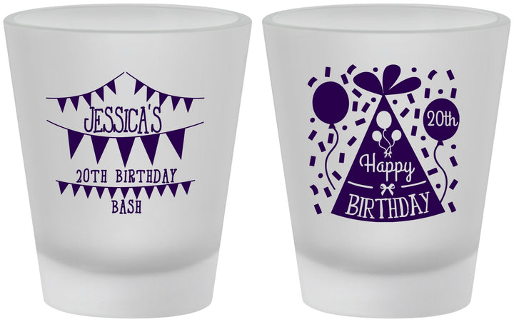 Custom Birthday Frosted Shot Glasses - 20th | 20113