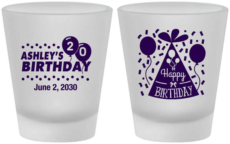 Custom Birthday Frosted Shot Glasses - 20th | 20114