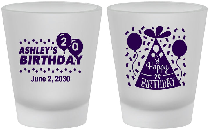 Custom Birthday Frosted Shot Glasses - 20th | 20114