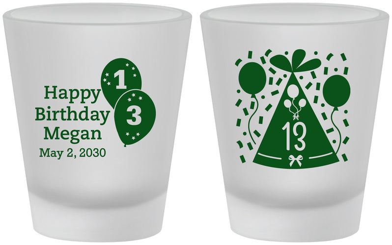 Custom Birthday Frosted Shot Glasses - 13th | 20115