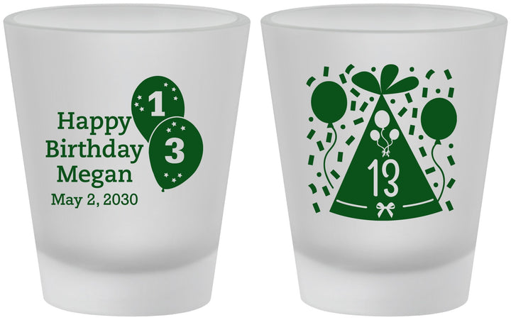 Custom Birthday Frosted Shot Glasses - 13th | 20115