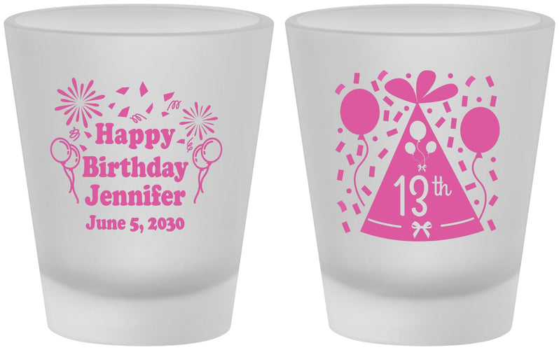 Custom Birthday Frosted Shot Glasses - 13th | 20116