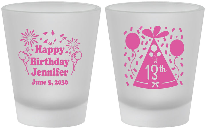 Custom Birthday Frosted Shot Glasses - 13th | 20116
