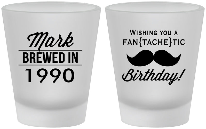 Custom Birthday Frosted Shot Glasses - 40th | 20119
