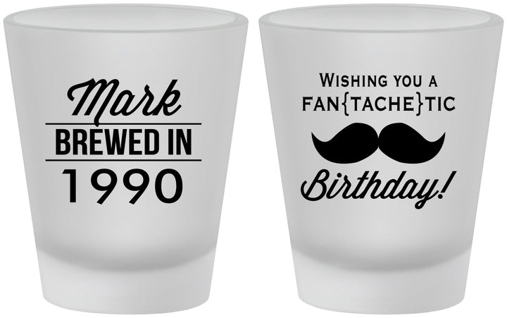Custom Birthday Frosted Shot Glasses - 40th | 20119