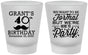 Custom Birthday Frosted Shot Glasses - 40th | 20130