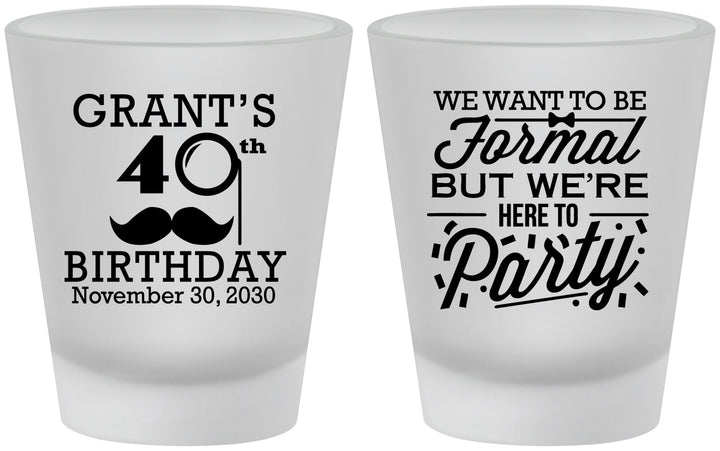 Custom Birthday Frosted Shot Glasses - 40th | 20130