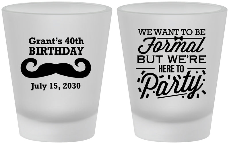 Custom Birthday Frosted Shot Glasses - 40th | 20131