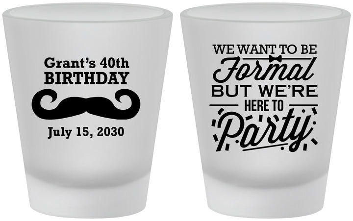 Custom Birthday Frosted Shot Glasses - 40th | 20131