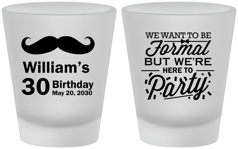 Custom Birthday Frosted Shot Glasses - 30th | 20132