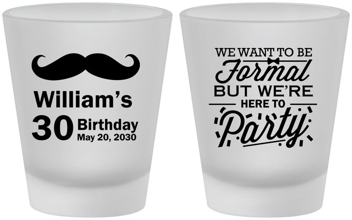 Custom Birthday Frosted Shot Glasses - 30th | 20132