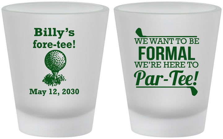 Custom Birthday Frosted Shot Glasses - 40th Golf | 20134