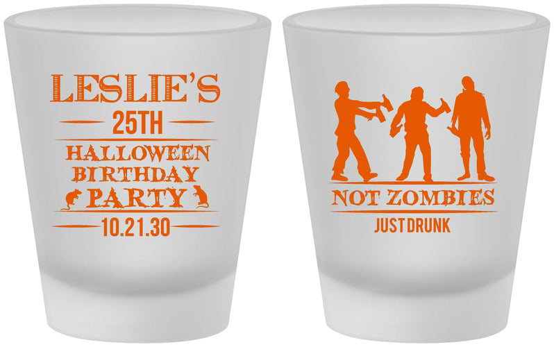 Custom Birthday Frosted Shot Glasses - 25th Halloween | 20143