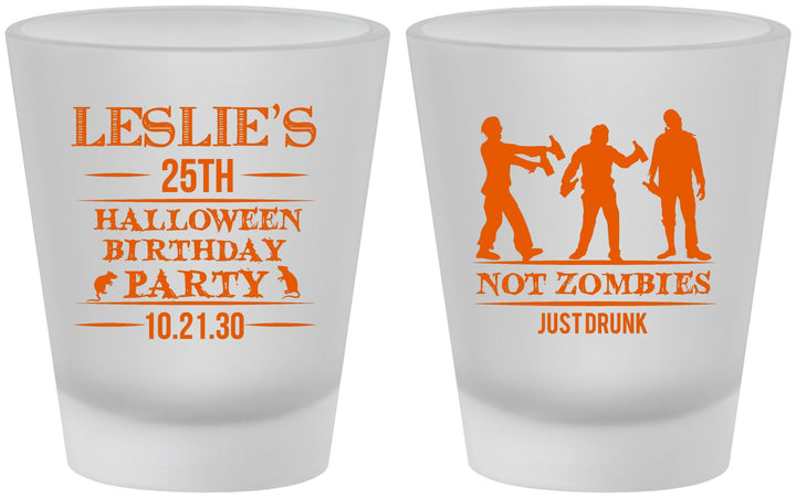 Custom Birthday Frosted Shot Glasses - 25th Halloween | 20143