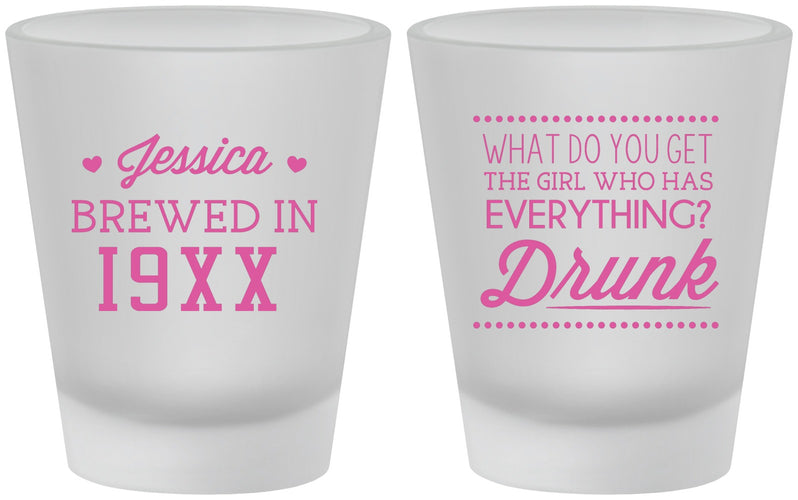 Custom Birthday Frosted Shot Glasses - Drunk | 20147