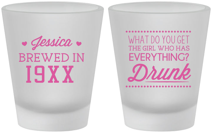 Custom Birthday Frosted Shot Glasses - Drunk | 20147