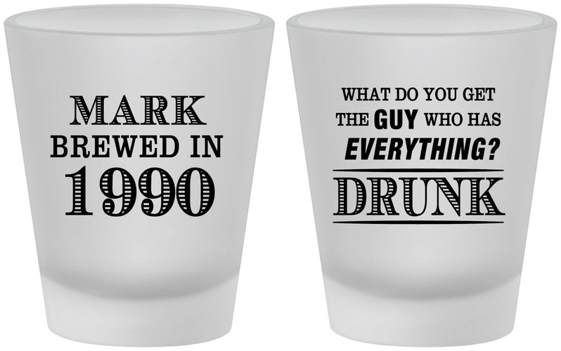 Custom Birthday Frosted Shot Glasses - 40th | 20148