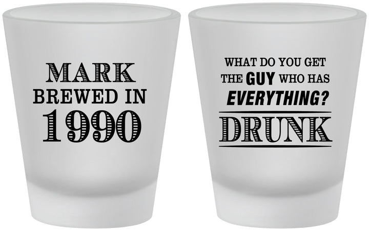 Custom Birthday Frosted Shot Glasses - 40th | 20148