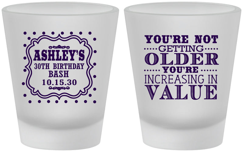 Custom Birthday Frosted Shot Glasses - 30th | 20149