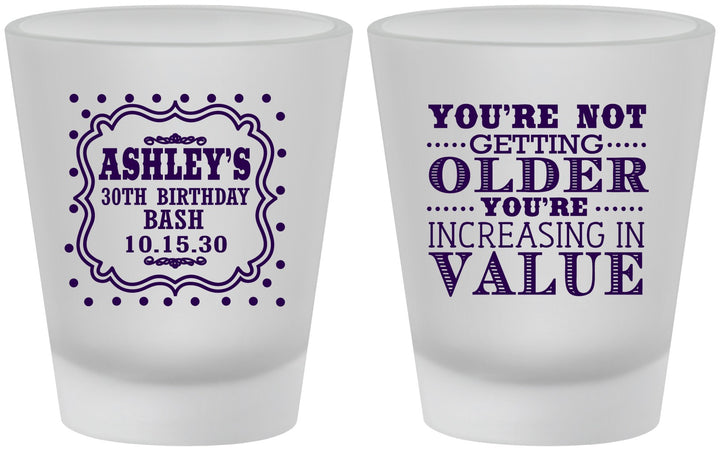 Custom Birthday Frosted Shot Glasses - 30th | 20149