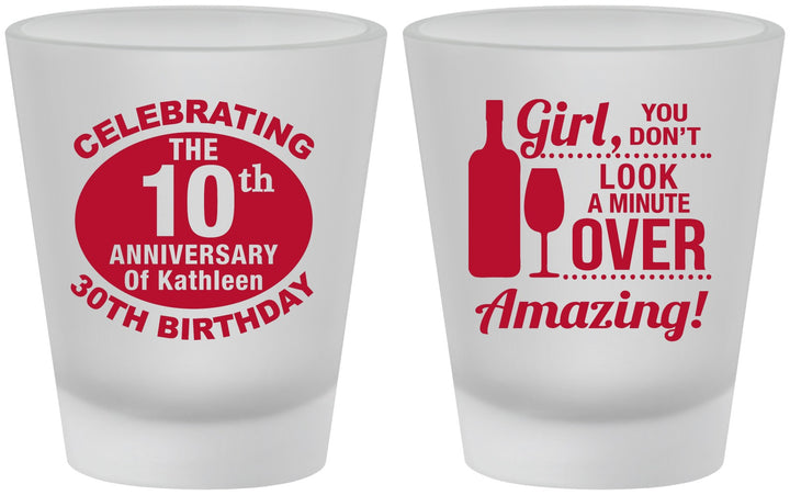 Custom Birthday Frosted Shot Glasses - 40th | 20151